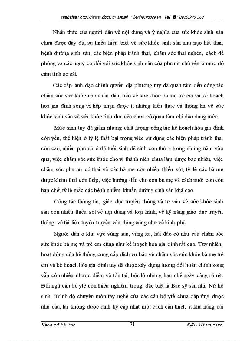image for page Thực trạng chăm sóc sức khỏe sinh sản của phụ nữ huyện đảo Bạch Long Vỹ Hải Phòng