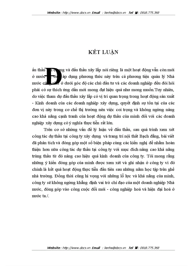 image for page Một số giải pháp nhằm tăng khả năng cạnh tranh trong dự thầu xây dựng ở Công ty Xây dựng vàTrang trí nội thất Bạch Đằng