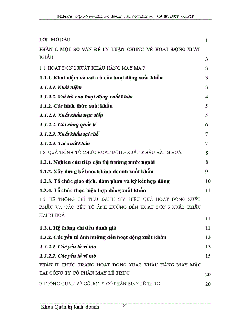 image for page Một số giải pháp nhằm thúc đẩy hoạt động xuất khẩu hàng may mặc tại Công ty cổ phần May Lê Trực