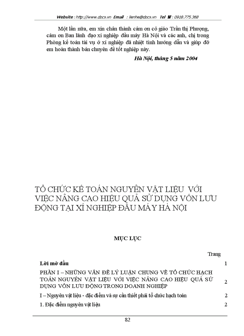 image for page Tổ chức kế toán nguyên vật liệu với việc nâng cao hiệu quả sử dụng vốn lưu động tại xí nghiệp đầu máy hà nội