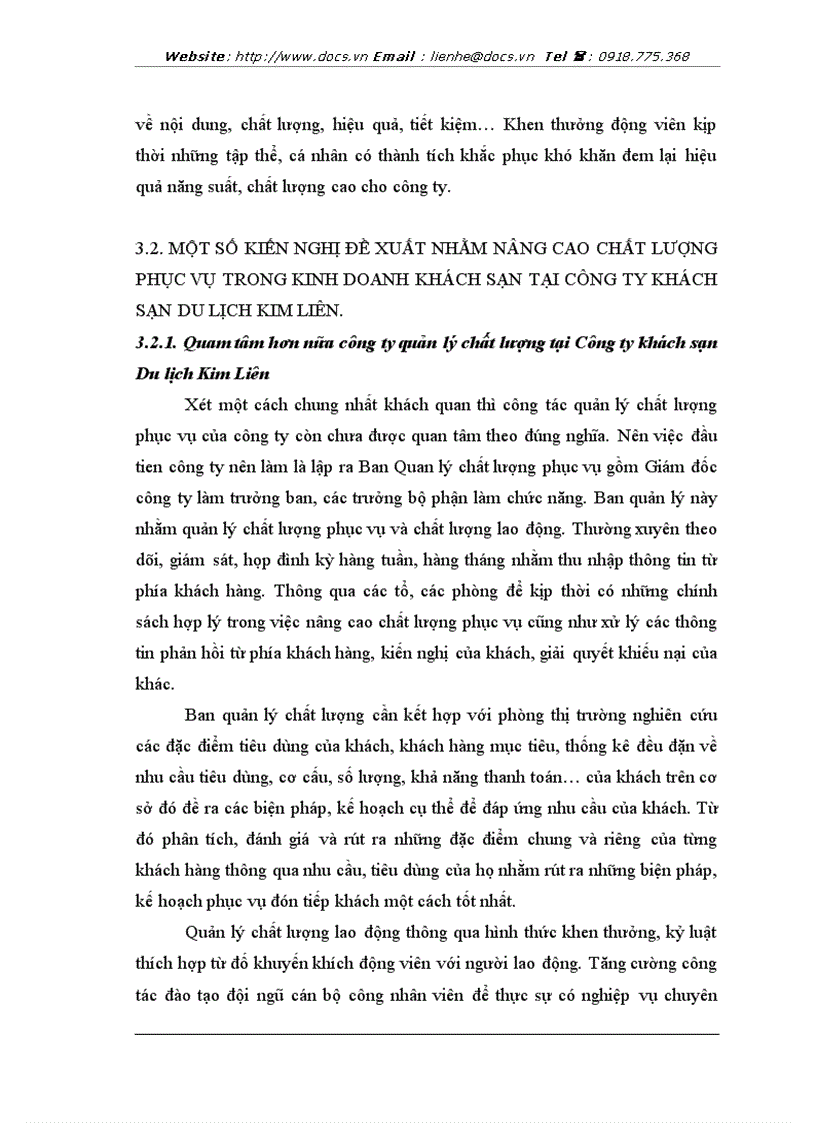image for page Chất lượng phục vụ phương hướng và biện pháp nâng cao chất lượng phục vụ tại công ty khách sạn du lịch kim liên