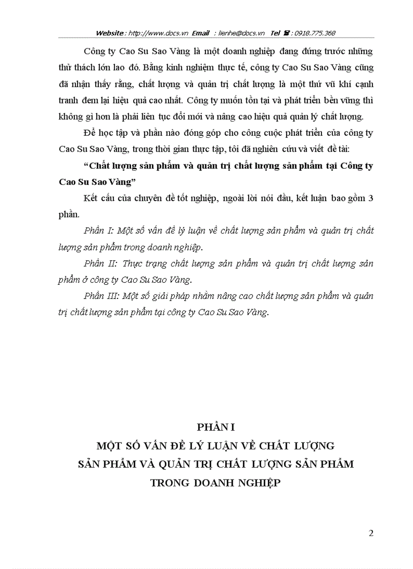 image for page Chất lượng sản phẩm và quản trị chất lượng sản phẩm tại Công ty Cao Su Sao Vàng