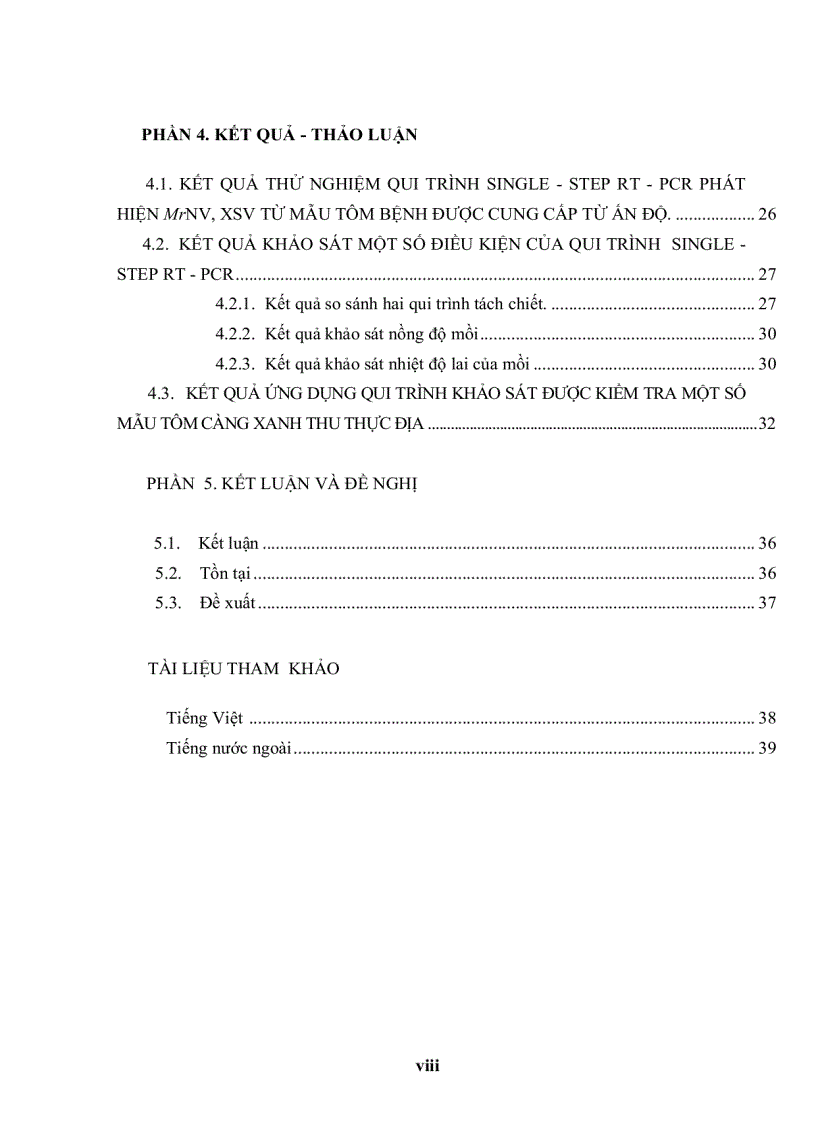 image for page ỨNG DỤNG KỸ THUẬT RT PCR XÁC ĐỊNH Macrobrachium rosenbergii NODAVIRUS MrNV VÀ EXTRA SMALL VIRUS XSV TRÊN TÔM CÀNG XANH Macrobrachium rosenbergii