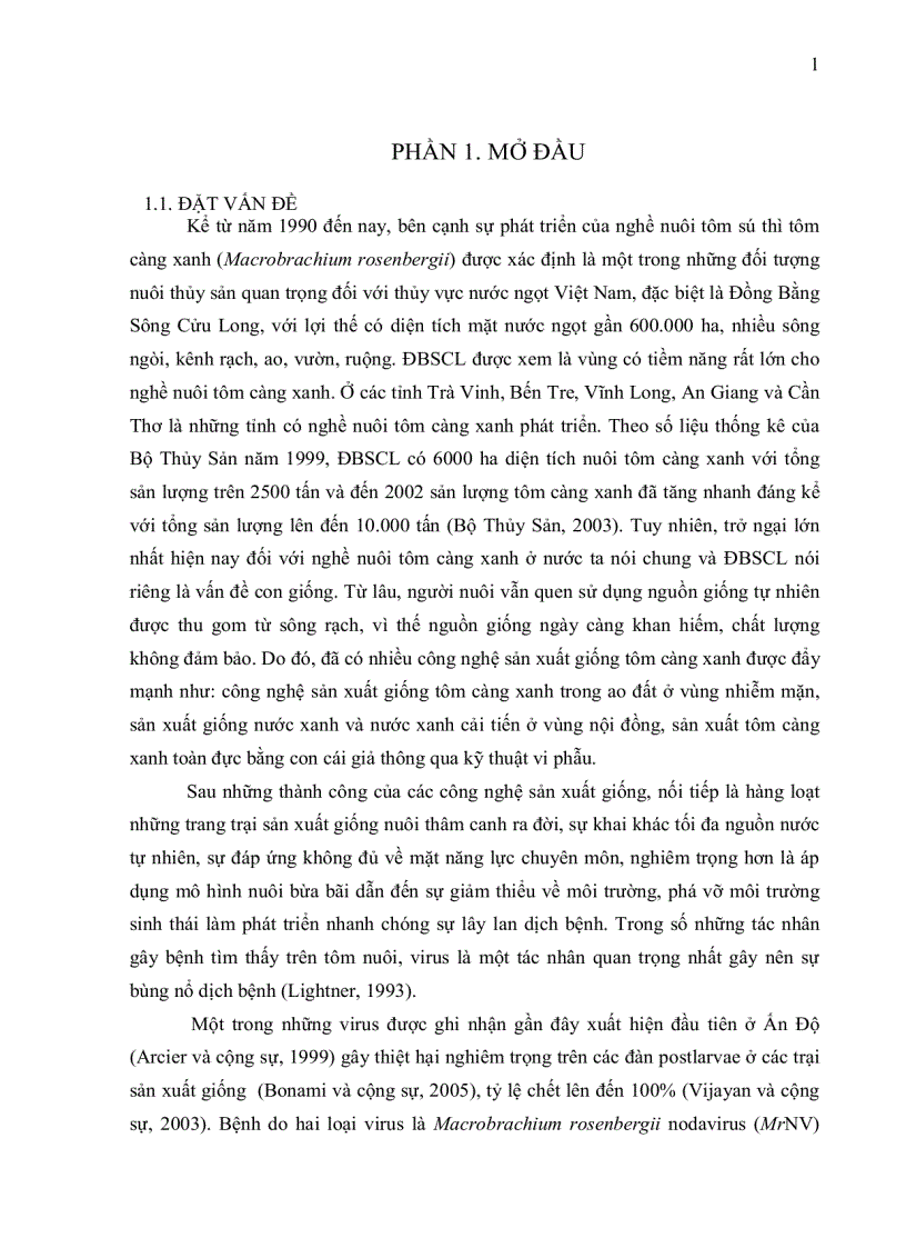 image for page ỨNG DỤNG KỸ THUẬT RT PCR XÁC ĐỊNH Macrobrachium rosenbergii NODAVIRUS MrNV VÀ EXTRA SMALL VIRUS XSV TRÊN TÔM CÀNG XANH Macrobrachium rosenbergii