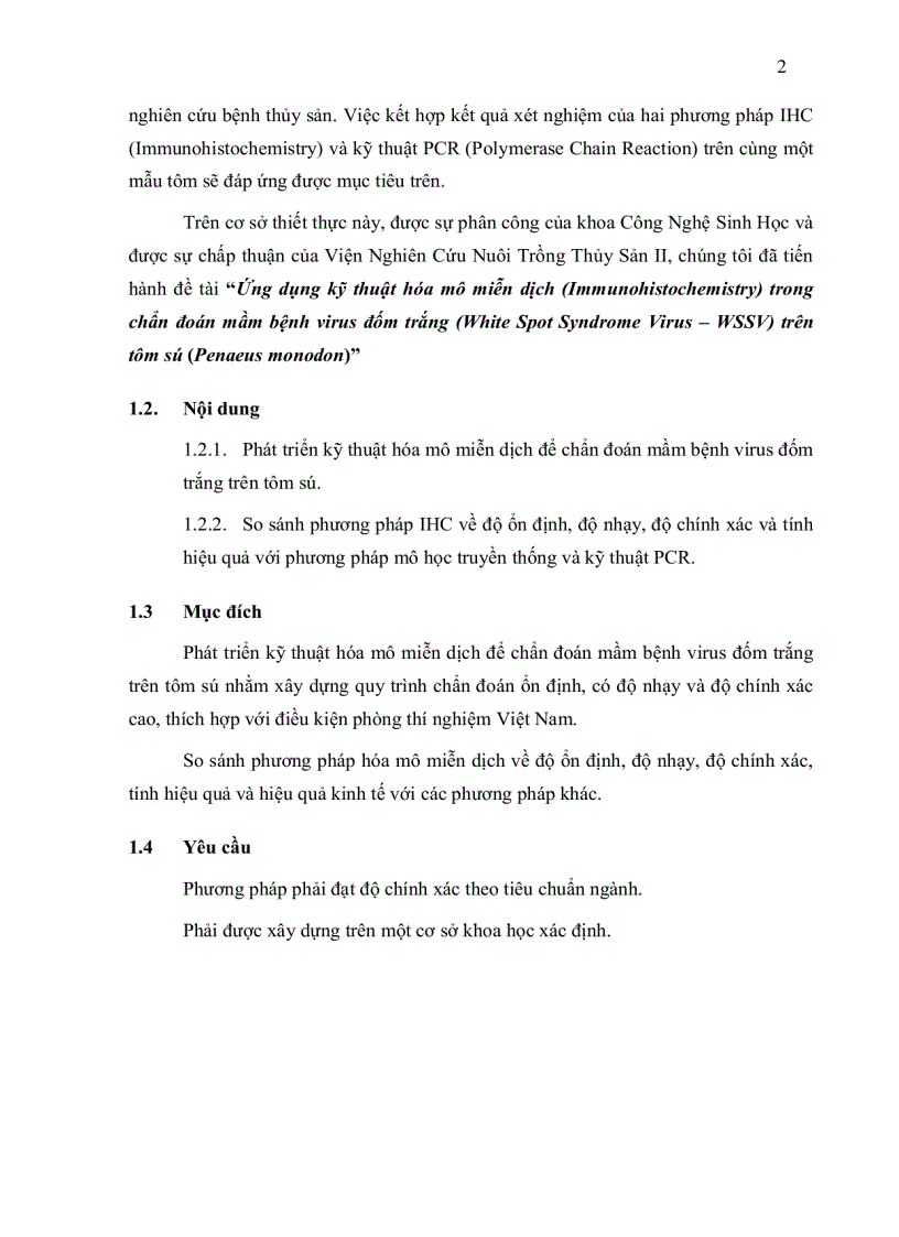 image for page ỨNG DỤNG KỸ THUẬT HÓA MÔ MIỄN DỊCH IMMUNOHISTOCHEMISTRY TRONG CHẨN ĐOÁN BỆNH ĐỐM TRẮNG White Spot Disease WSD TRÊN TÔM SÚ Penaeus monodon