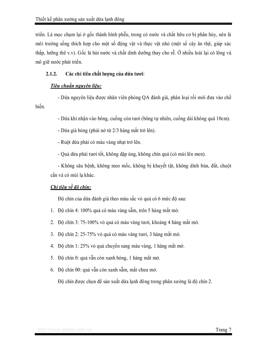 image for page Thiét kế phân xưởng sản xuất dứa lạnh đông năng suất 6 tấn nguyên liệu ngày