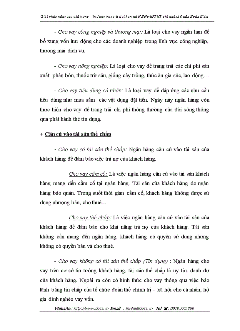 image for page Giải pháp nâng cao chất lượng tín dụng trung và dài hạn tại NHNo PTNT chi nhánh Quận Hoàn Kiếm