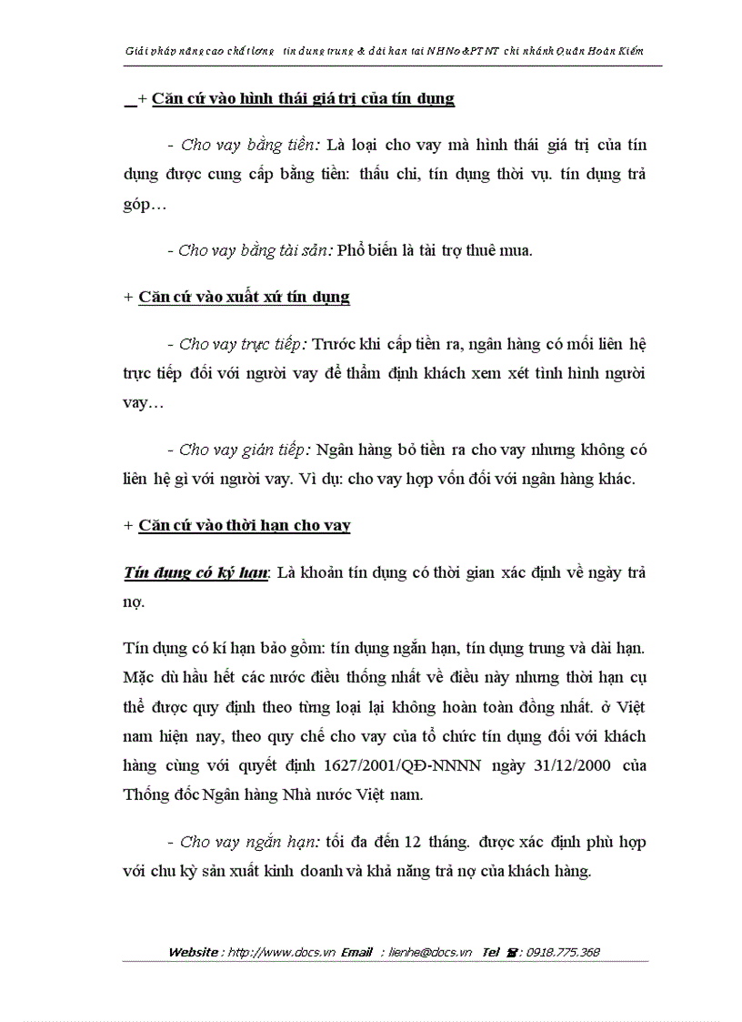 image for page Giải pháp nâng cao chất lượng tín dụng trung và dài hạn tại NHNo PTNT chi nhánh Quận Hoàn Kiếm