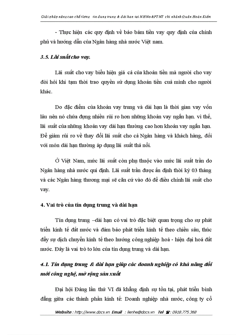 image for page Giải pháp nâng cao chất lượng tín dụng trung và dài hạn tại NHNo PTNT chi nhánh Quận Hoàn Kiếm