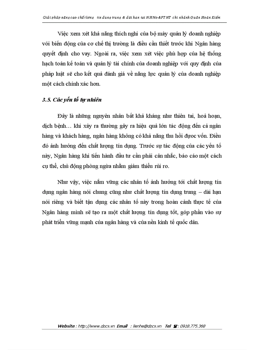 image for page Giải pháp nâng cao chất lượng tín dụng trung và dài hạn tại NHNo PTNT chi nhánh Quận Hoàn Kiếm
