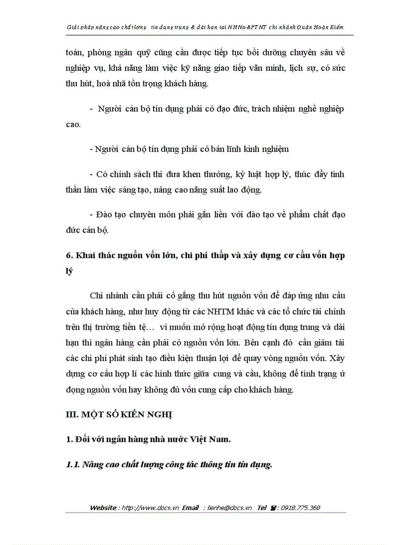 image for page Giải pháp nâng cao chất lượng tín dụng trung và dài hạn tại NHNo PTNT chi nhánh Quận Hoàn Kiếm