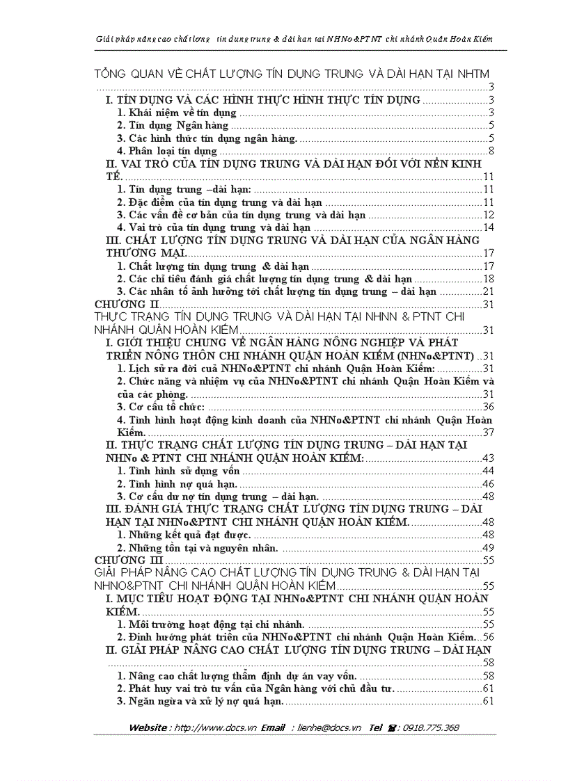 image for page Giải pháp nâng cao chất lượng tín dụng trung và dài hạn tại NHNo PTNT chi nhánh Quận Hoàn Kiếm