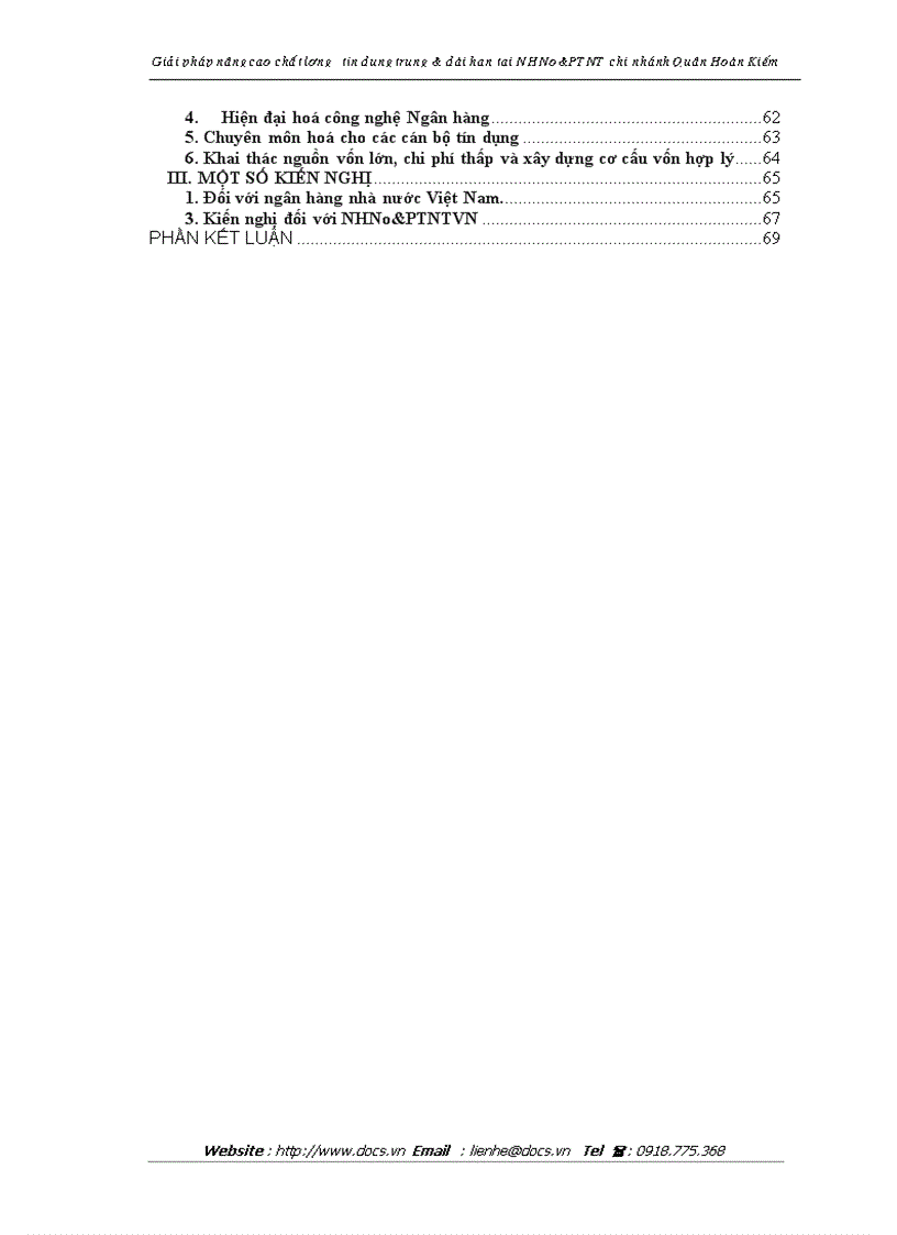 image for page Giải pháp nâng cao chất lượng tín dụng trung và dài hạn tại NHNo PTNT chi nhánh Quận Hoàn Kiếm