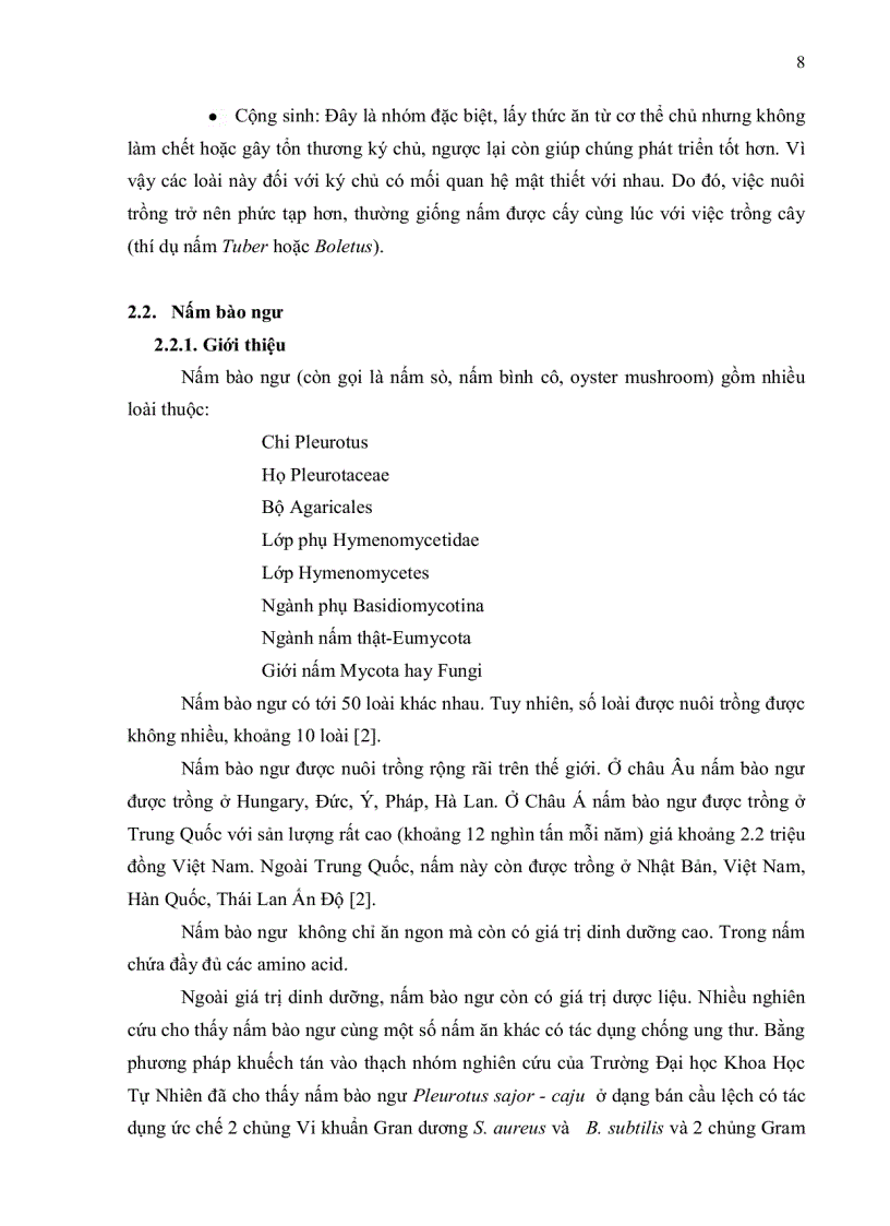 image for page Nuôi trồng và xác định thành phẩn amino acid của một số loài nấm bào ngư bằng kỹ thuật sắc ký lỏng cao áp hplc