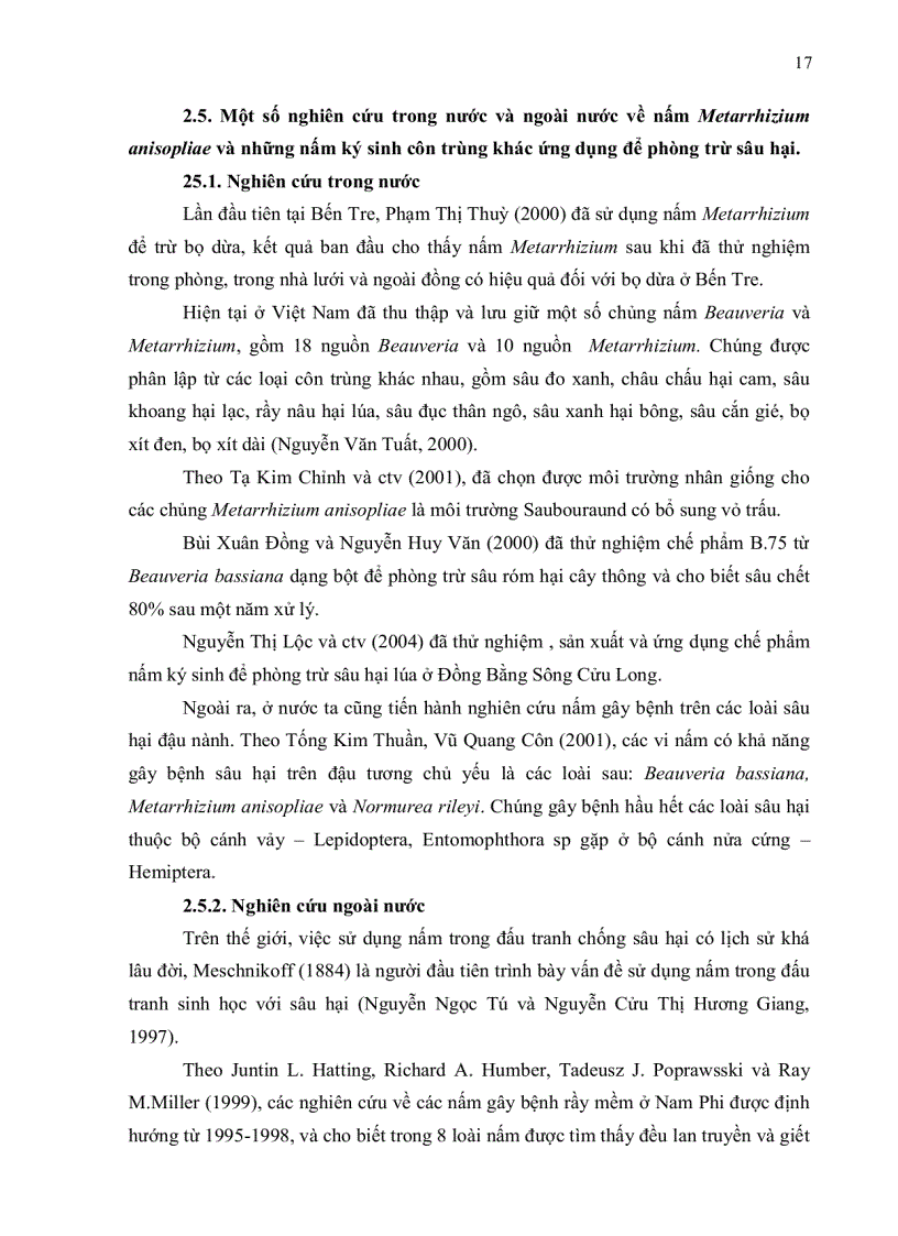 image for page XÁC ĐỊNH GEN GÂY ĐỘC VÀ TÍNH ĐA DẠNG DI TRUYỀN CỦA NẤM Metarrhizium anisopliae KÝ SINH TRÊN CÔN TRÙNG