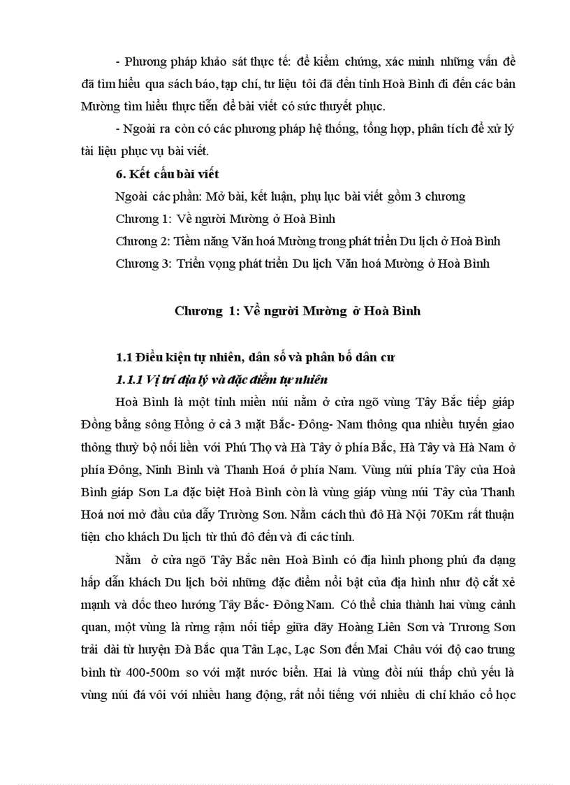 image for page Tiềm năng văn hoá Mường với việc phát triển du lịch của tỉnh Hoà Bình