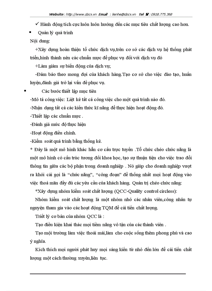 image for page Một số kiến nghị nhằn hoàn thiện chất lượng dịch vụ và tiến tới áp dụng hệ thống TQM tại công ty khách sạn du lịch Kim Liên