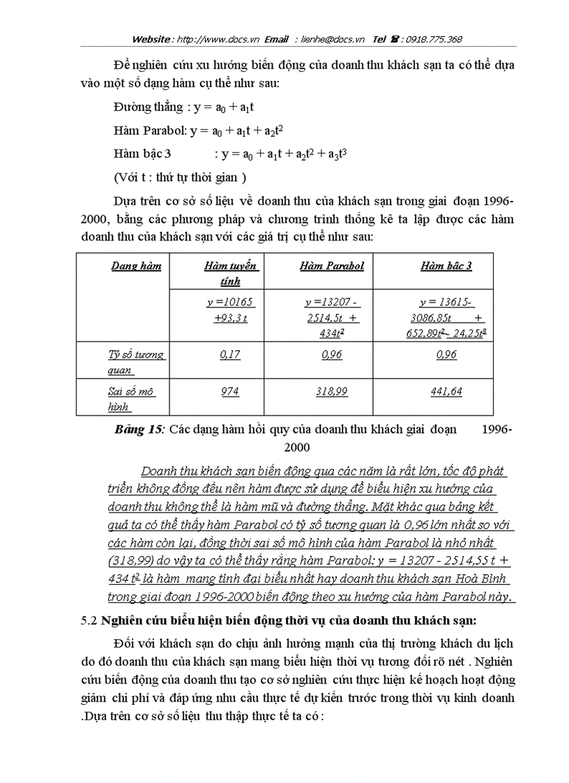 image for page Vận dụng một số phương pháp thống kê phân tích biến động doanh thu tại khách sạn Hoà Bình