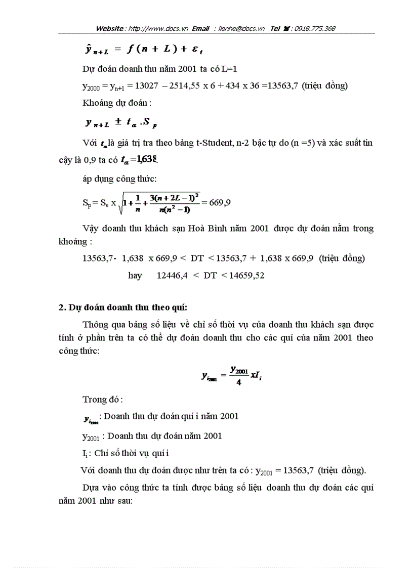 image for page Vận dụng một số phương pháp thống kê phân tích biến động doanh thu tại khách sạn Hoà Bình