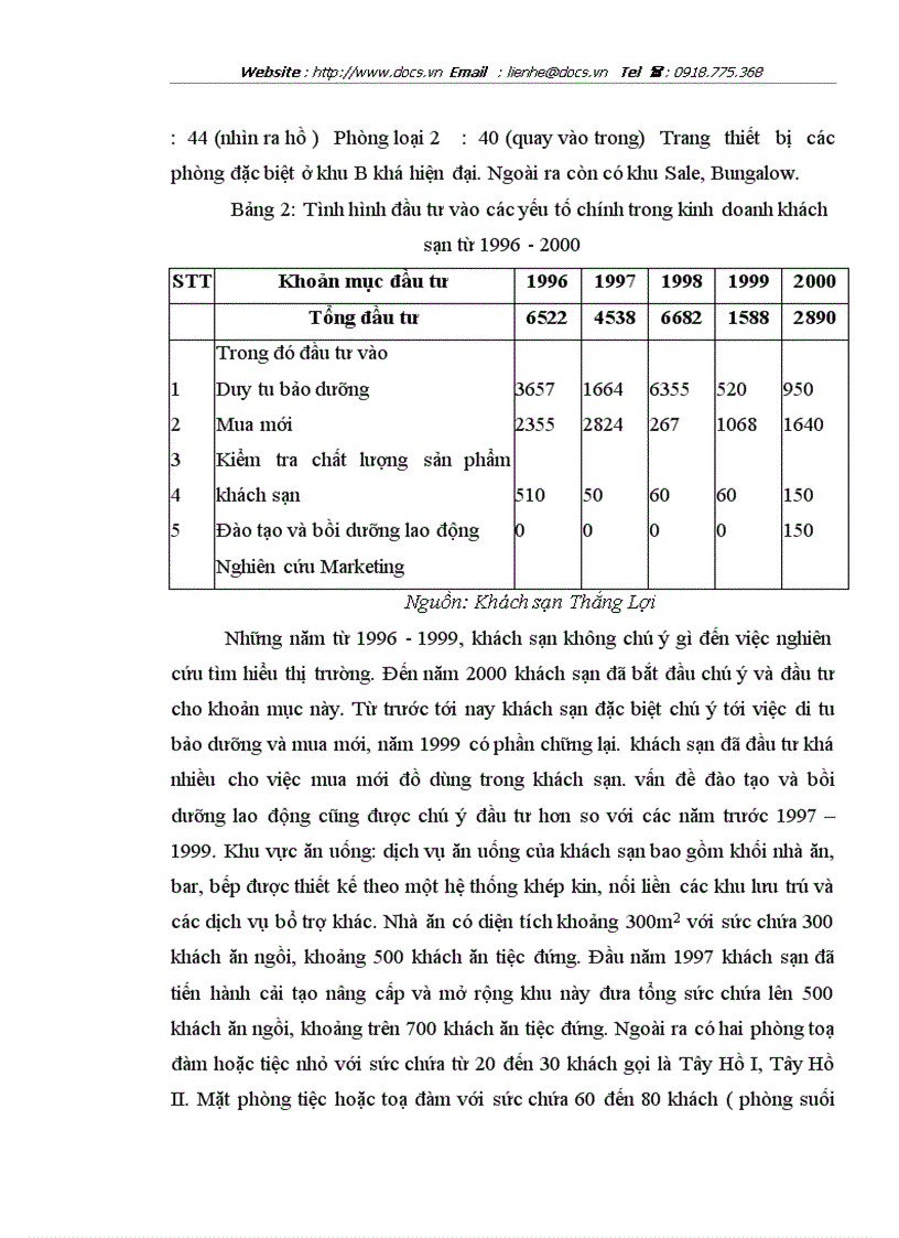 image for page Đặc điểm nguồn khách và các biện pháp tăng cường khả năng thu hút khách của Khách sạn Thắng lợi