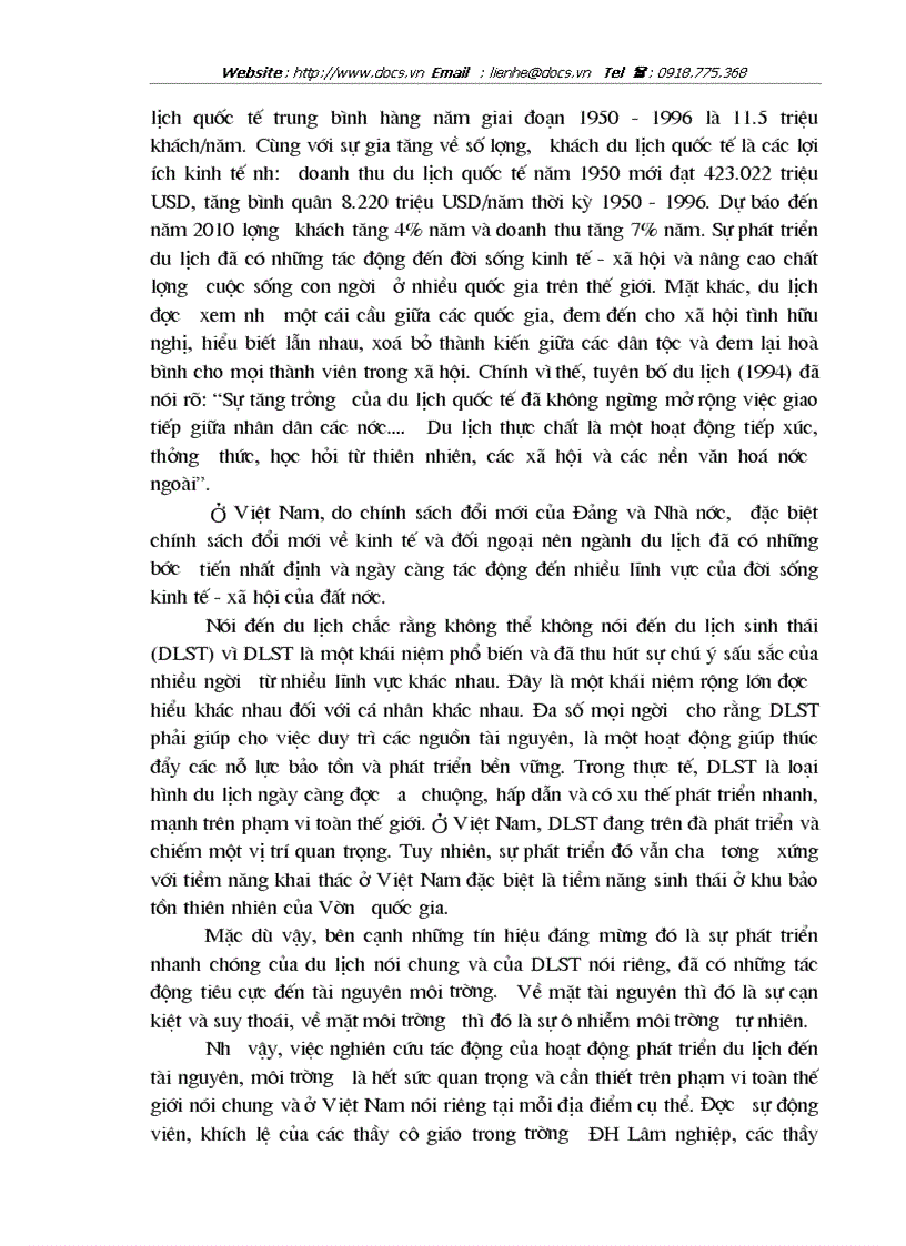 image for page Bước đầu nghiên cứu ảnh hưởng của hoạt động du lịch đến môi trường tự nhiên ở Vườn quốc gia Xuân Thuỷ Nam Định