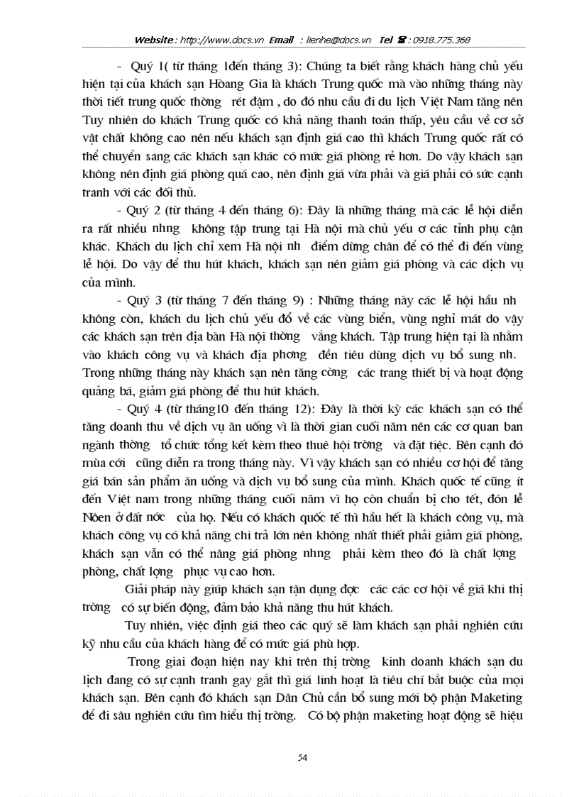 image for page Hoàn thiện chính sách giá nhằm thu hút khách đến khách sạn Dân Chủ Hà Nội