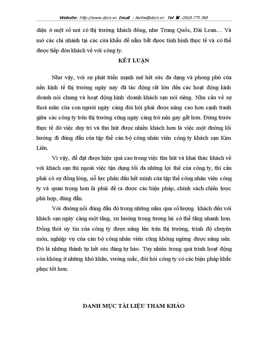 image for page Các biện pháp nhằm thu hút và khai thác khách tại Công ty khách sạn du lịch Kim Liên