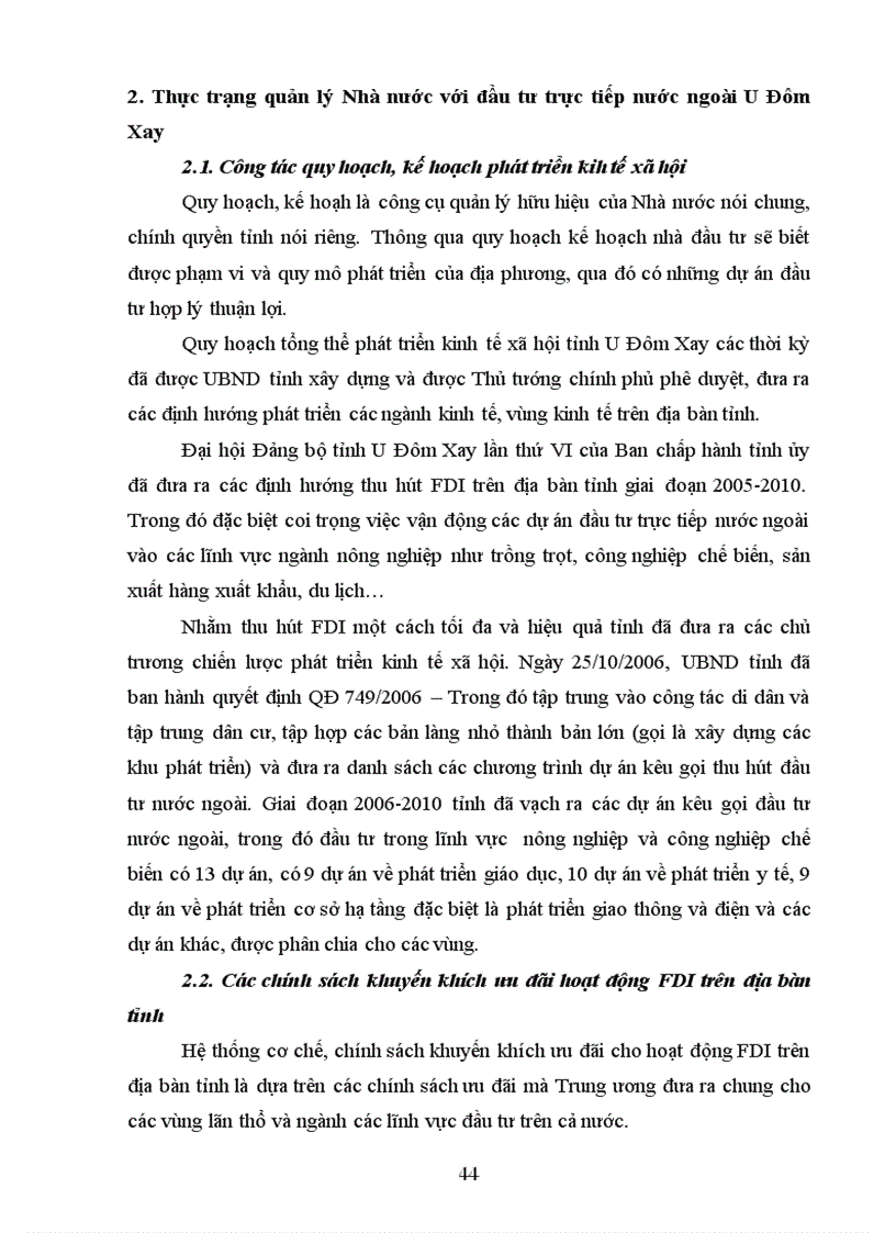 image for page Quản lý nhà nước về đầu tư trực tiếp nước ngoài tại tỉnh U Đôm Xay Cộng hoà dân chủ nhân dân Lào