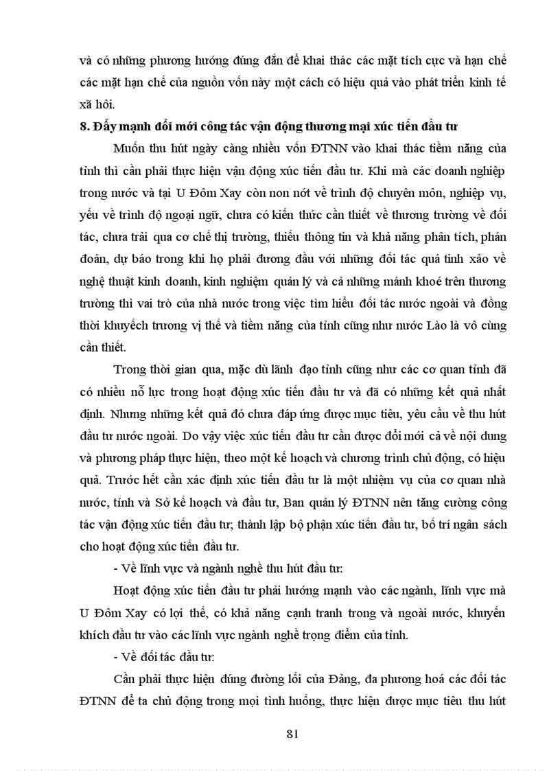 image for page Quản lý nhà nước về đầu tư trực tiếp nước ngoài tại tỉnh U Đôm Xay Cộng hoà dân chủ nhân dân Lào