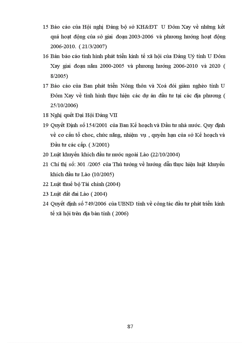 image for page Quản lý nhà nước về đầu tư trực tiếp nước ngoài tại tỉnh U Đôm Xay Cộng hoà dân chủ nhân dân Lào