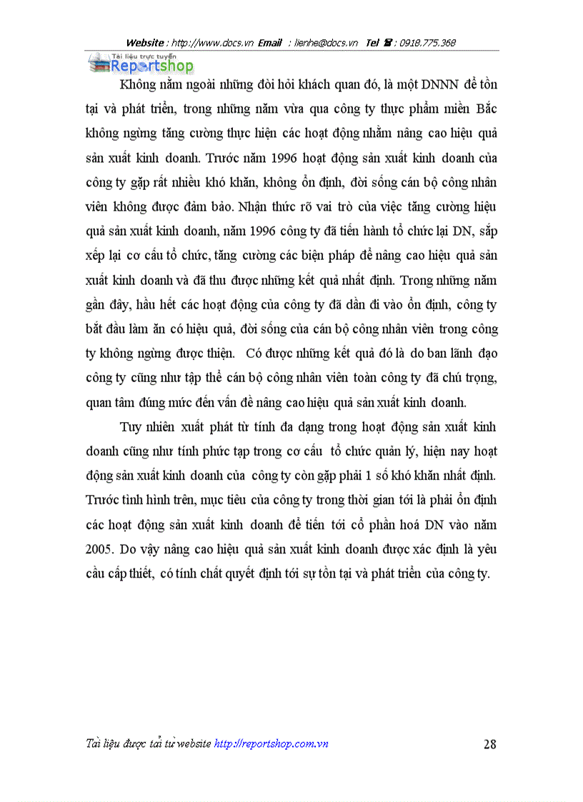 image for page Một số giải pháp nhằm nâng cao hiệu quả sản xuất kinh doanh tại Công ty Thực phẩm Miền Bắc