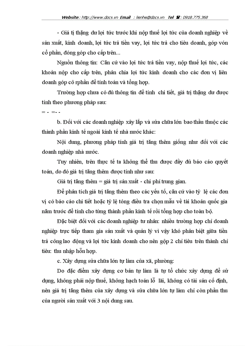 image for page Phương pháp luận tính toán các chỉ tiêu giá trị sản xuất chi phí trung gian giá trị tăng thêm ngành xây dựng