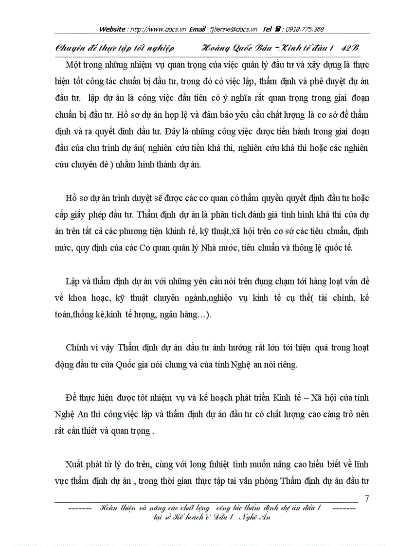 image for page Những mặt tồn tại và một số giải pháp kiến nghị nhằm hoàn thiện công tác thẩm định dự án đầu tư tại sở kế hoạch đầu tư nghệ an
