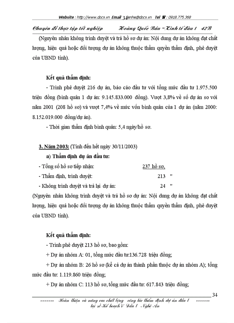 image for page Những mặt tồn tại và một số giải pháp kiến nghị nhằm hoàn thiện công tác thẩm định dự án đầu tư tại sở kế hoạch đầu tư nghệ an