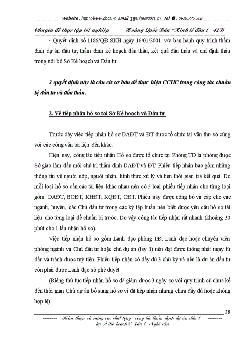 image for page Những mặt tồn tại và một số giải pháp kiến nghị nhằm hoàn thiện công tác thẩm định dự án đầu tư tại sở kế hoạch đầu tư nghệ an