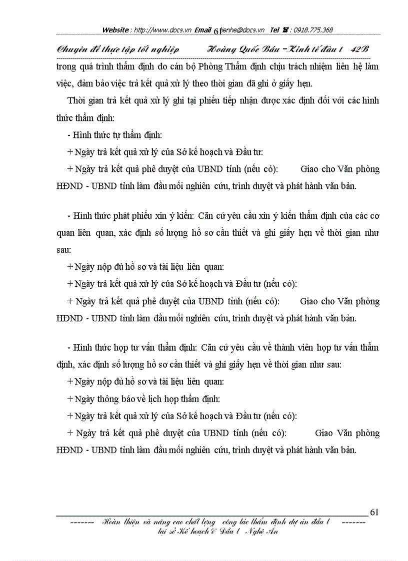 image for page Những mặt tồn tại và một số giải pháp kiến nghị nhằm hoàn thiện công tác thẩm định dự án đầu tư tại sở kế hoạch đầu tư nghệ an
