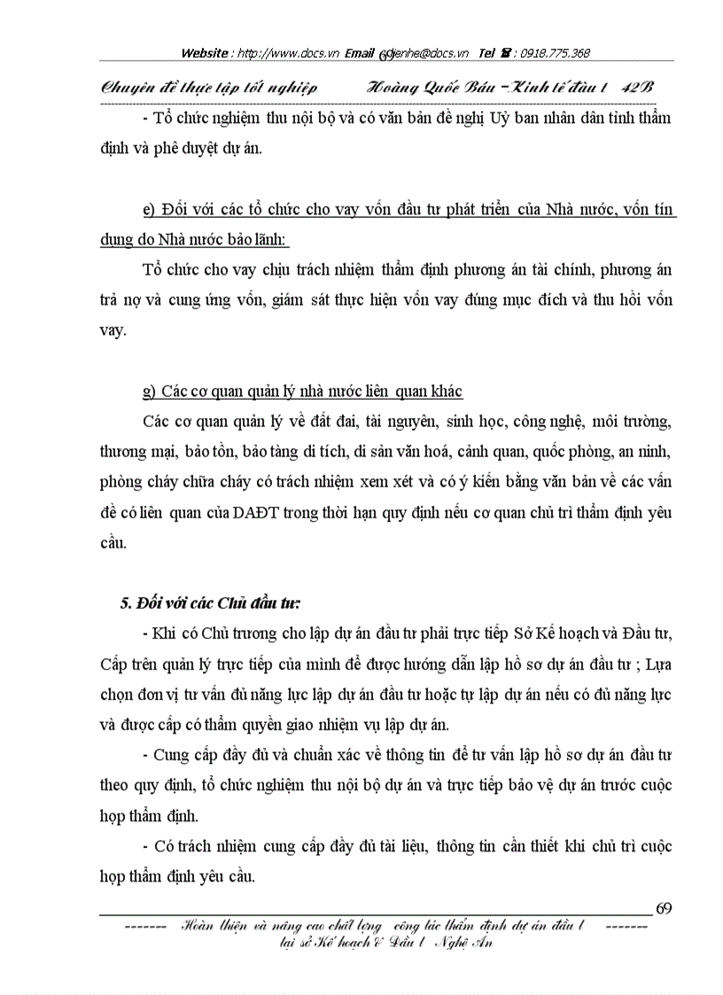 image for page Những mặt tồn tại và một số giải pháp kiến nghị nhằm hoàn thiện công tác thẩm định dự án đầu tư tại sở kế hoạch đầu tư nghệ an