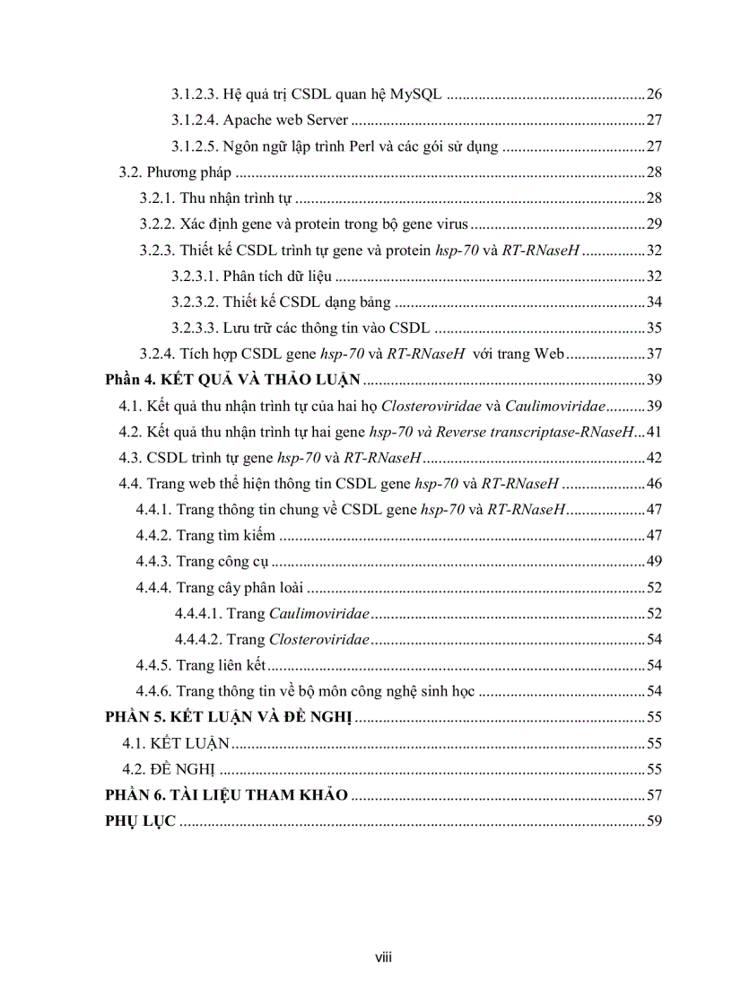 image for page XÂY DỰNG CƠ SỞ DỮ LIỆU HAI GENE HSP 70 và REVERSE TRANSCRIPTE RNaseH Ở MỘT SỐ LOÀI VIRUS THỰC VẬT