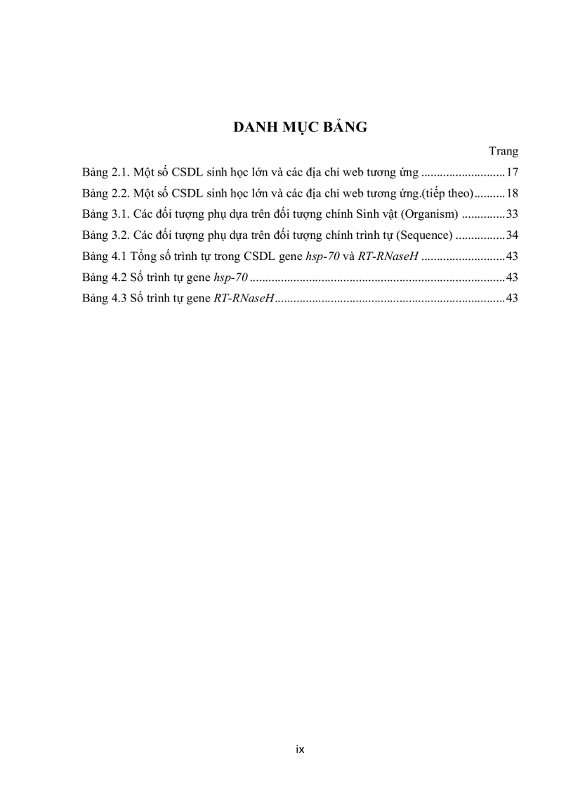 image for page XÂY DỰNG CƠ SỞ DỮ LIỆU HAI GENE HSP 70 và REVERSE TRANSCRIPTE RNaseH Ở MỘT SỐ LOÀI VIRUS THỰC VẬT