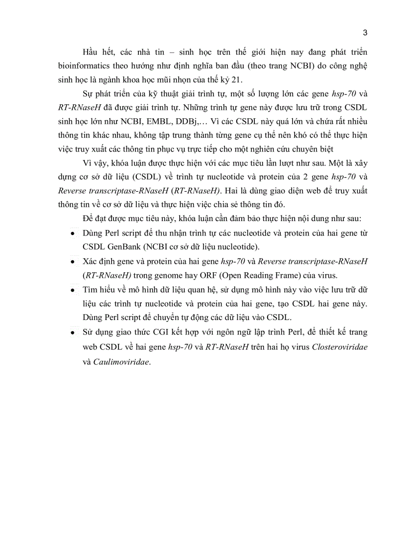 image for page XÂY DỰNG CƠ SỞ DỮ LIỆU HAI GENE HSP 70 và REVERSE TRANSCRIPTE RNaseH Ở MỘT SỐ LOÀI VIRUS THỰC VẬT