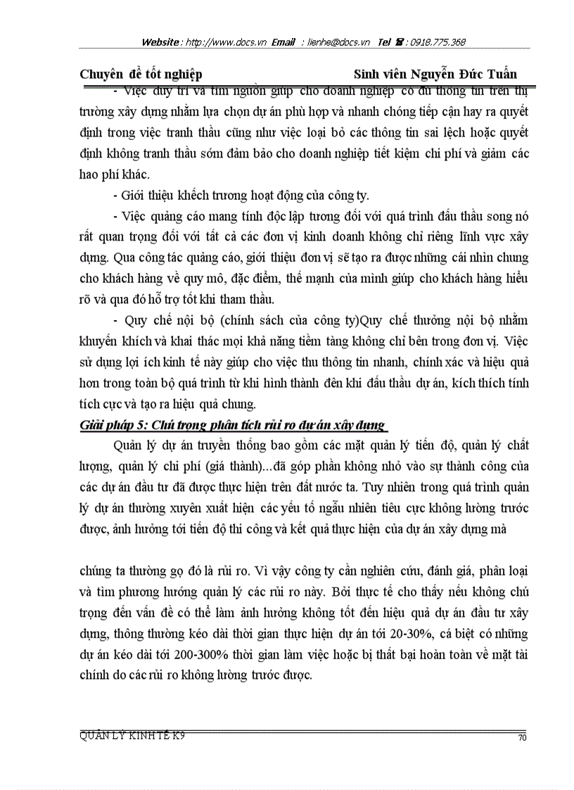 image for page Một số giải pháp nhằm nâng cao khả năng thắng thầu xây dựng ở Công ty xây lắp vật tư kỹ thuật Hà nội