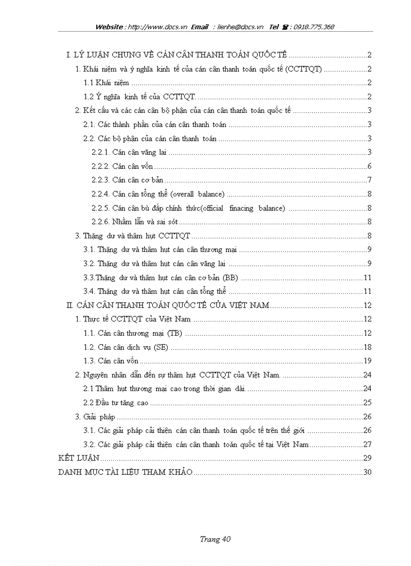 image for page Cán cân thanh toán quốc tế của việt nam