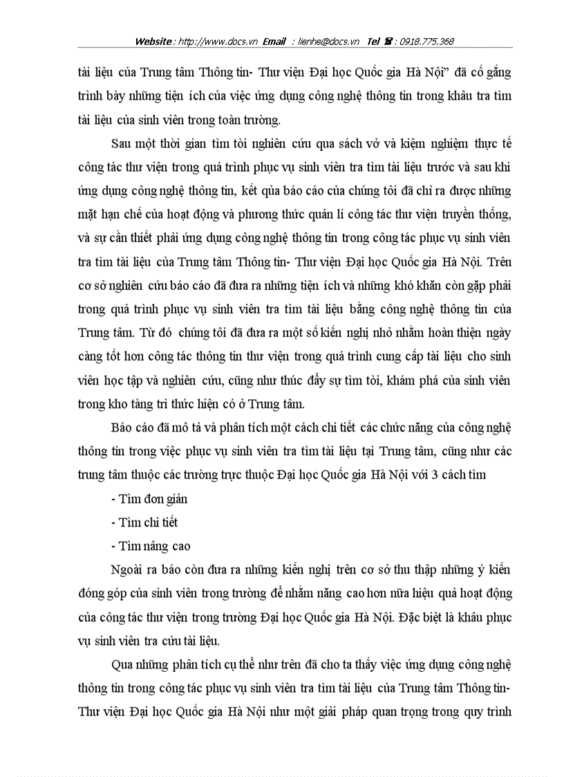 image for page Ứng dụng công nghệ thông tin để phục vụ sinh viên tra tìm tài liệu
