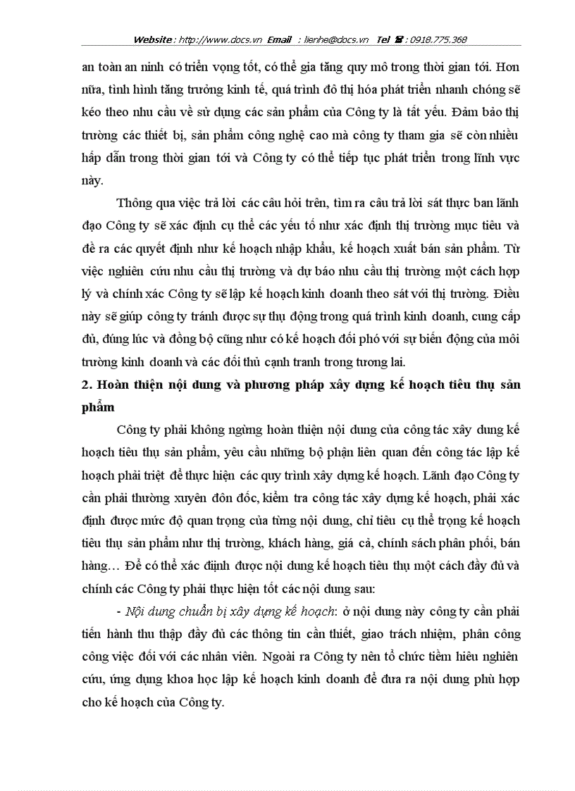 image for page Hoàn thiện công tác xây dựng kế hoạch tiêu thụ sản phẩm và biện pháp tổ chức thực hiện kế hoạch tiêu thụ sản phẩm