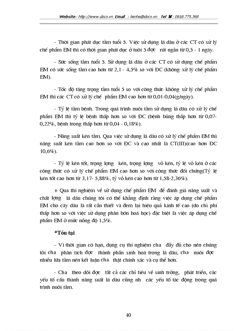 image for page Nghiên cứu ảnh hưởng của chế phẩm vi sinh vật EM Effective Micoorgamisms đến sinh trưởng phát triển năng suất và phẩm chất dâu đốn sát vụ Đông tại