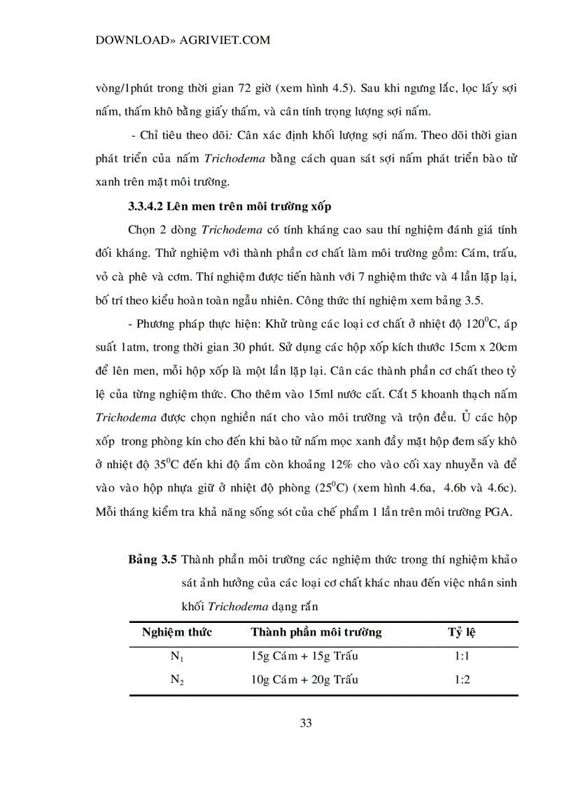image for page Chọn lọc và nhân sinh khối nấm Trichodema đối kháng với nấm gây hại cây trồng 123trang