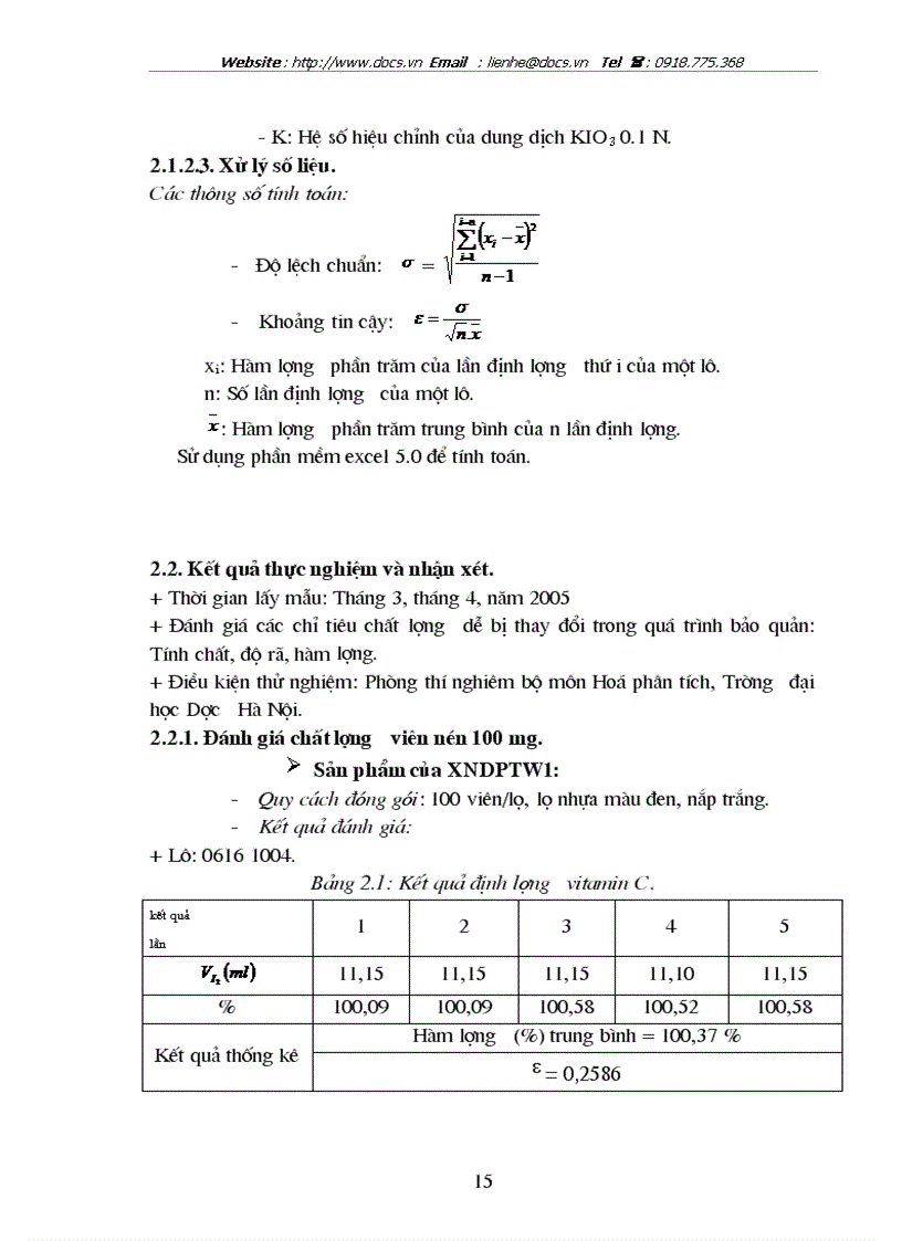 image for page Đánh giá chất lượng một số chế phẩm chứa vitamin C sản xuất trong nước lưu hành trên thị trường Hà Nội