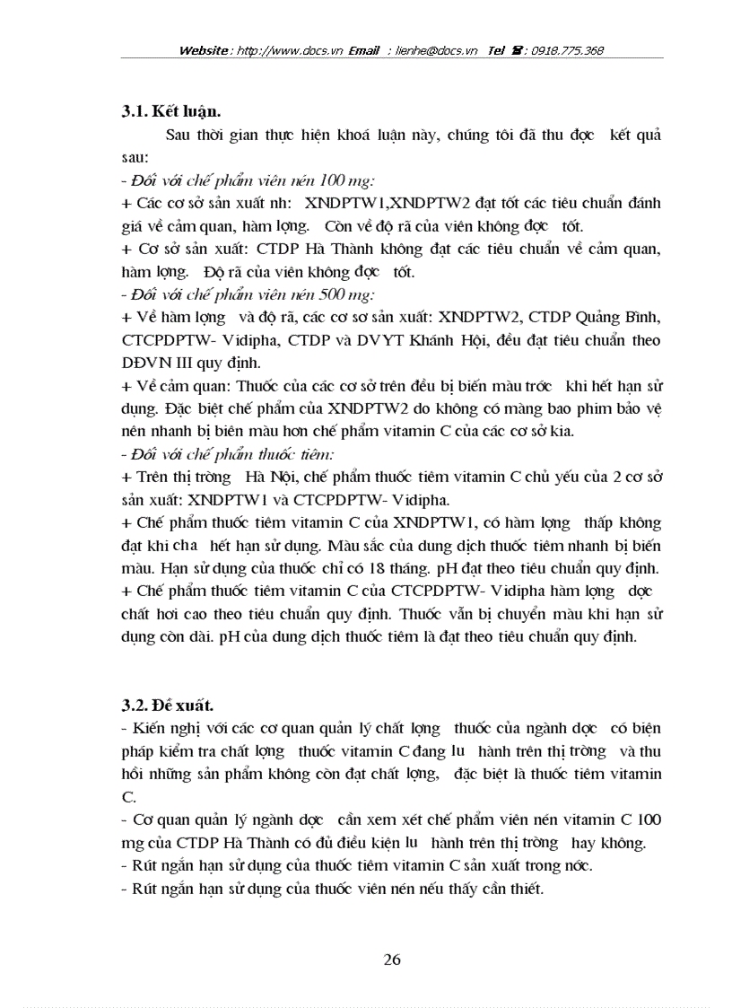 image for page Đánh giá chất lượng một số chế phẩm chứa vitamin C sản xuất trong nước lưu hành trên thị trường Hà Nội