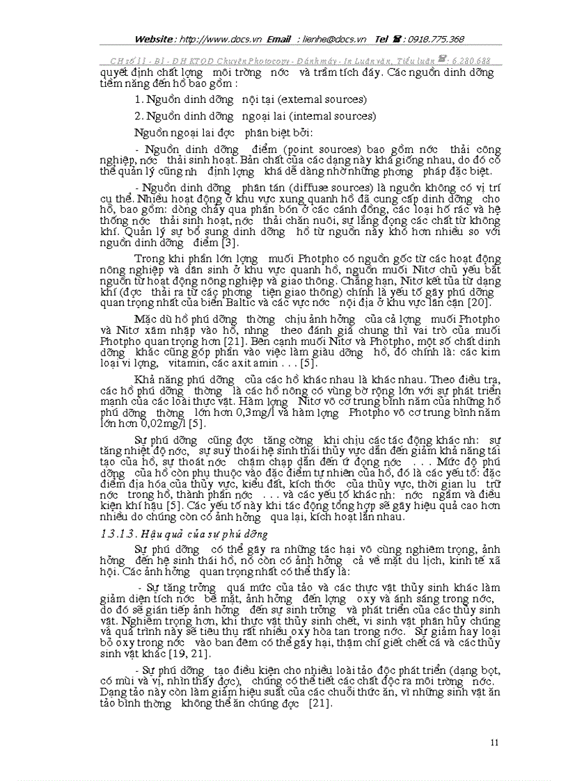 image for page Đánh giá chất lượng nước Hồ Tây Hà Nội dựa vào sự phú dưỡng bằng mô hình toán học