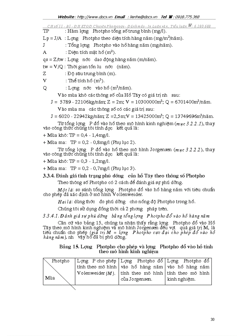 image for page Đánh giá chất lượng nước Hồ Tây Hà Nội dựa vào sự phú dưỡng bằng mô hình toán học